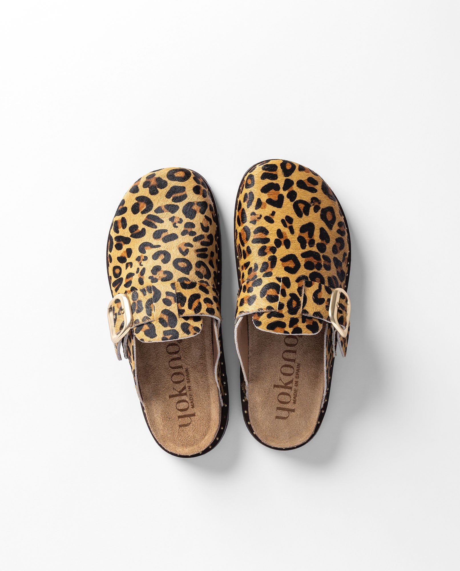 Yokono Bolus 599 zoccoli donna leopardo in pelle