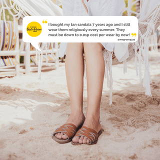 Salt-Water Retro Slide ciabatte donna tan in cuoio