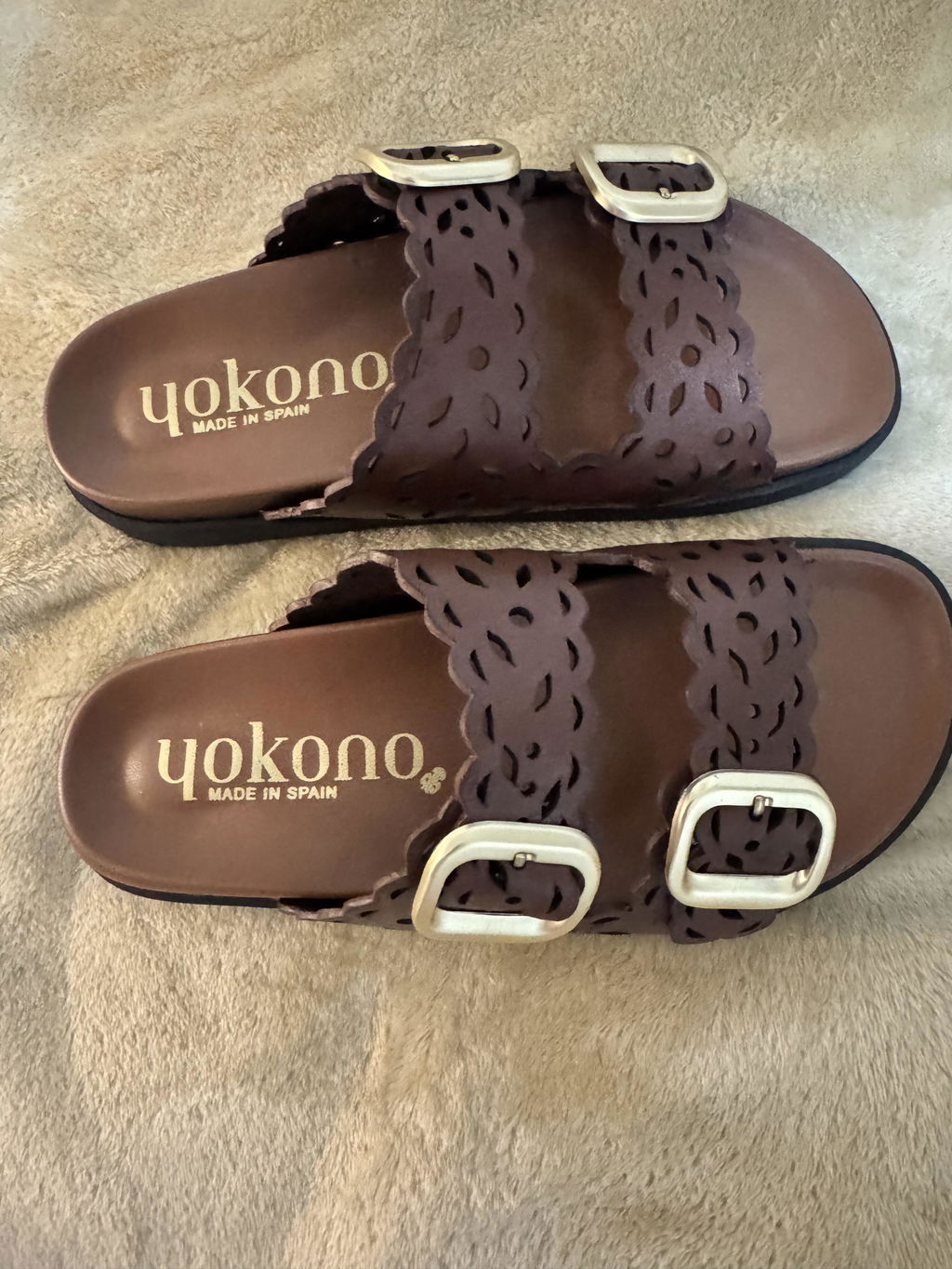 Yokono MORENA-306 sandali bassi marrone con fibbia