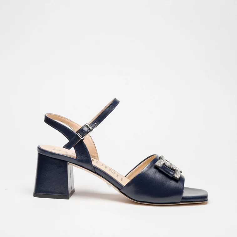 Pasquini Nina sandalo blu tacco 6 cm strass