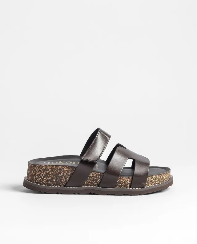 Yokono OCA-125 sandali plateau marrone scuro in pelle