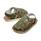 Salt-Water Sailor sandali neonato oliva in cuoio