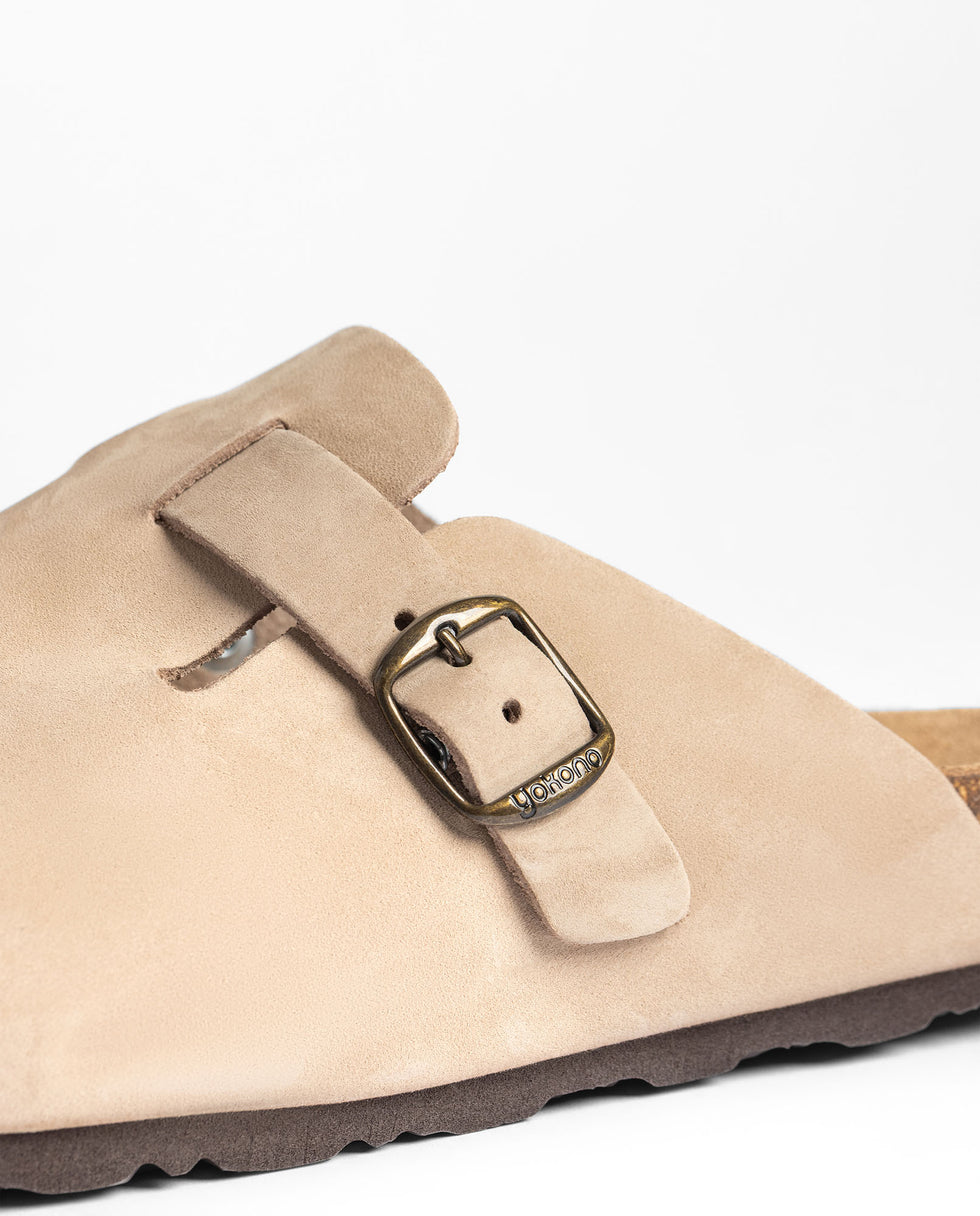 Yokono 599 zoccolo donna beige in pelle