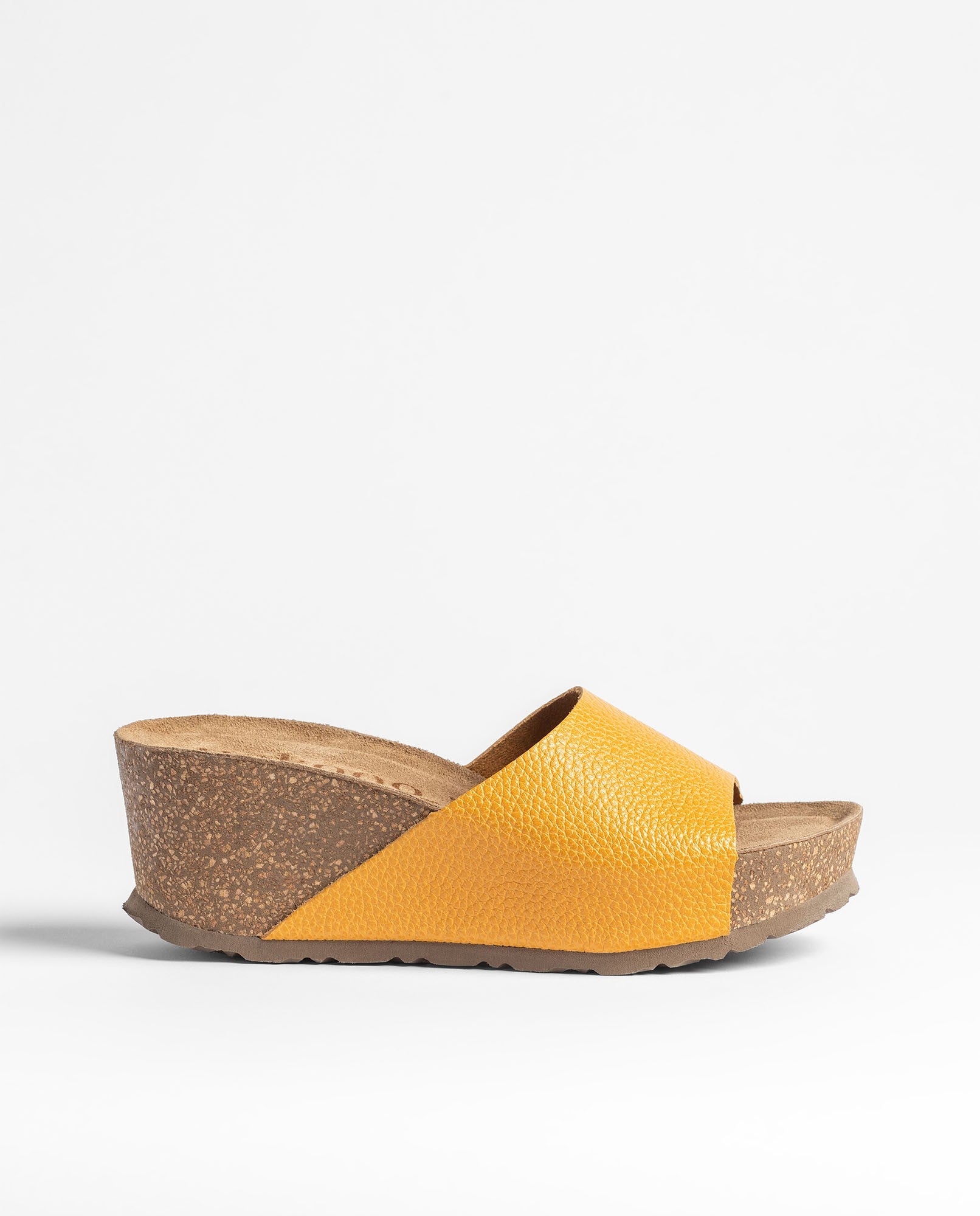 Yokono Bari 265 sandali zeppa arancione in pelle minimal
