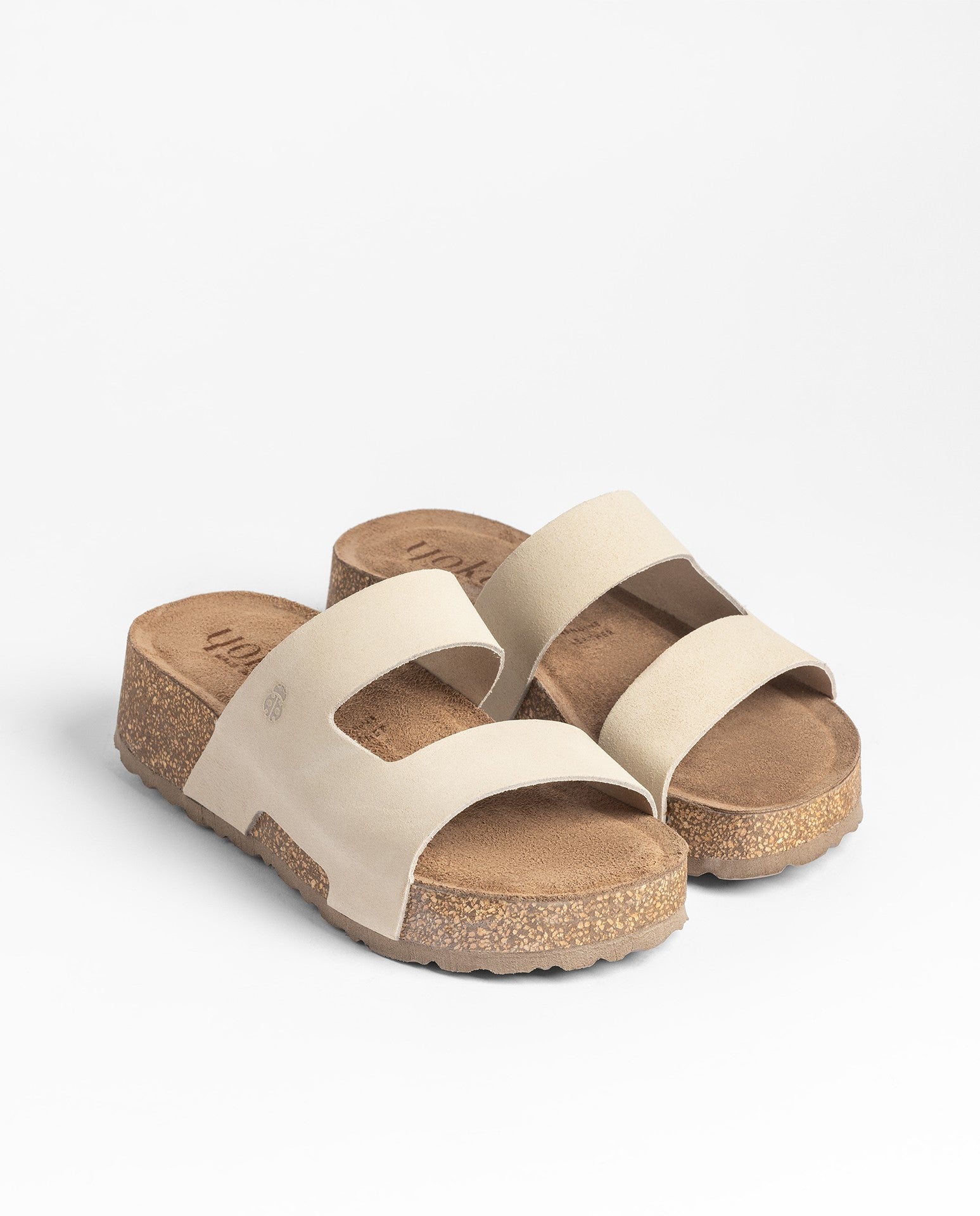 Yokono Wiwi 260 sandalo plateau beige in pelle