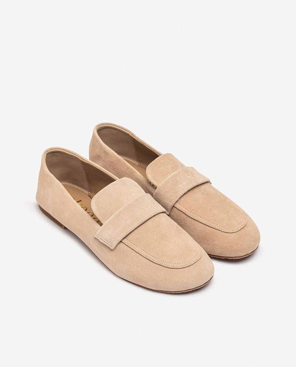 Yokono Tana-001 ballerine beige in camoscio