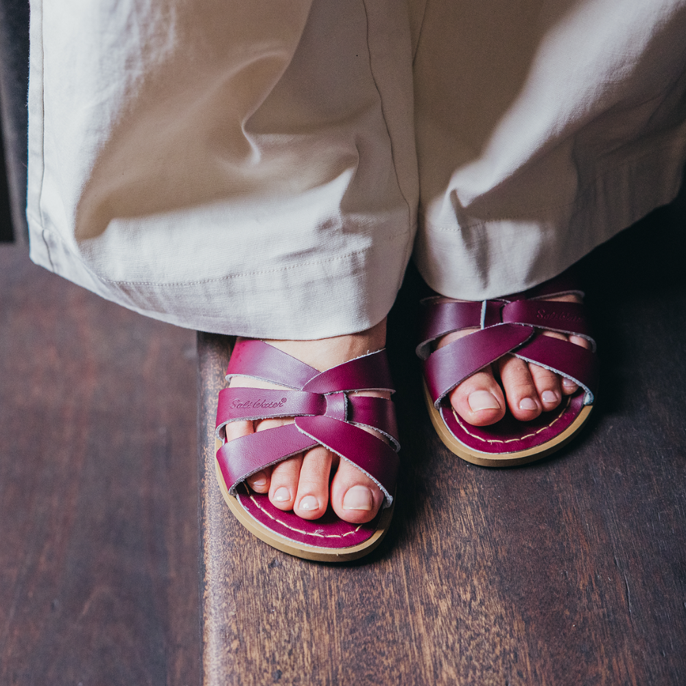 Salt-Water Original sandali bambino bordeaux claret in cuoio