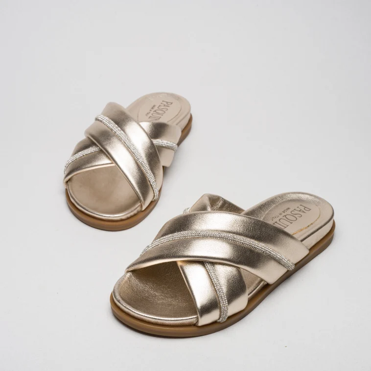 Pasquini City Chic Flexa ciabatta tortora con strass