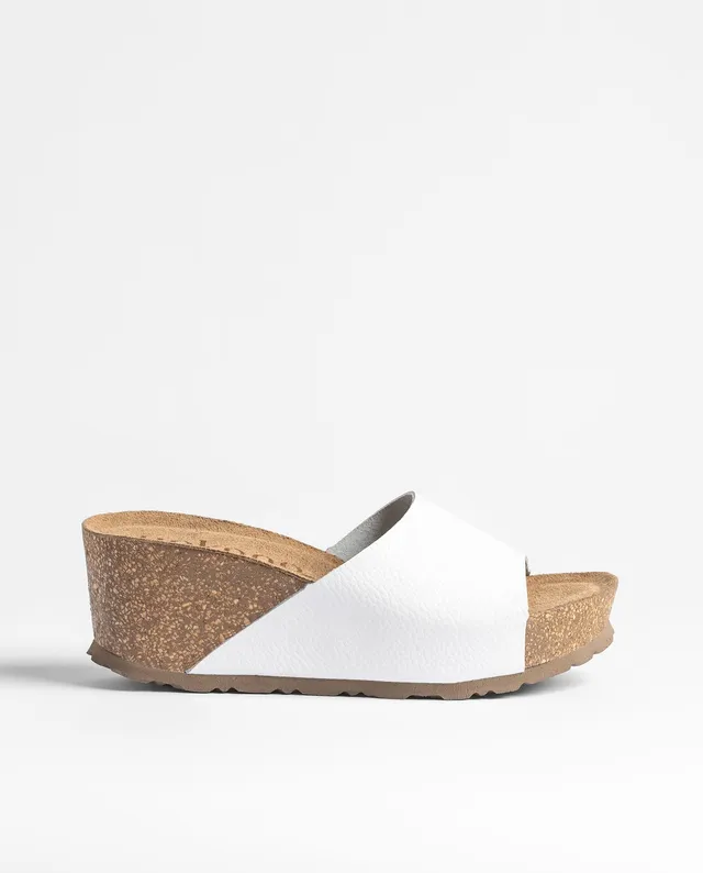 Yokono Bari 265 sandalo zeppa donna bianco in pelle