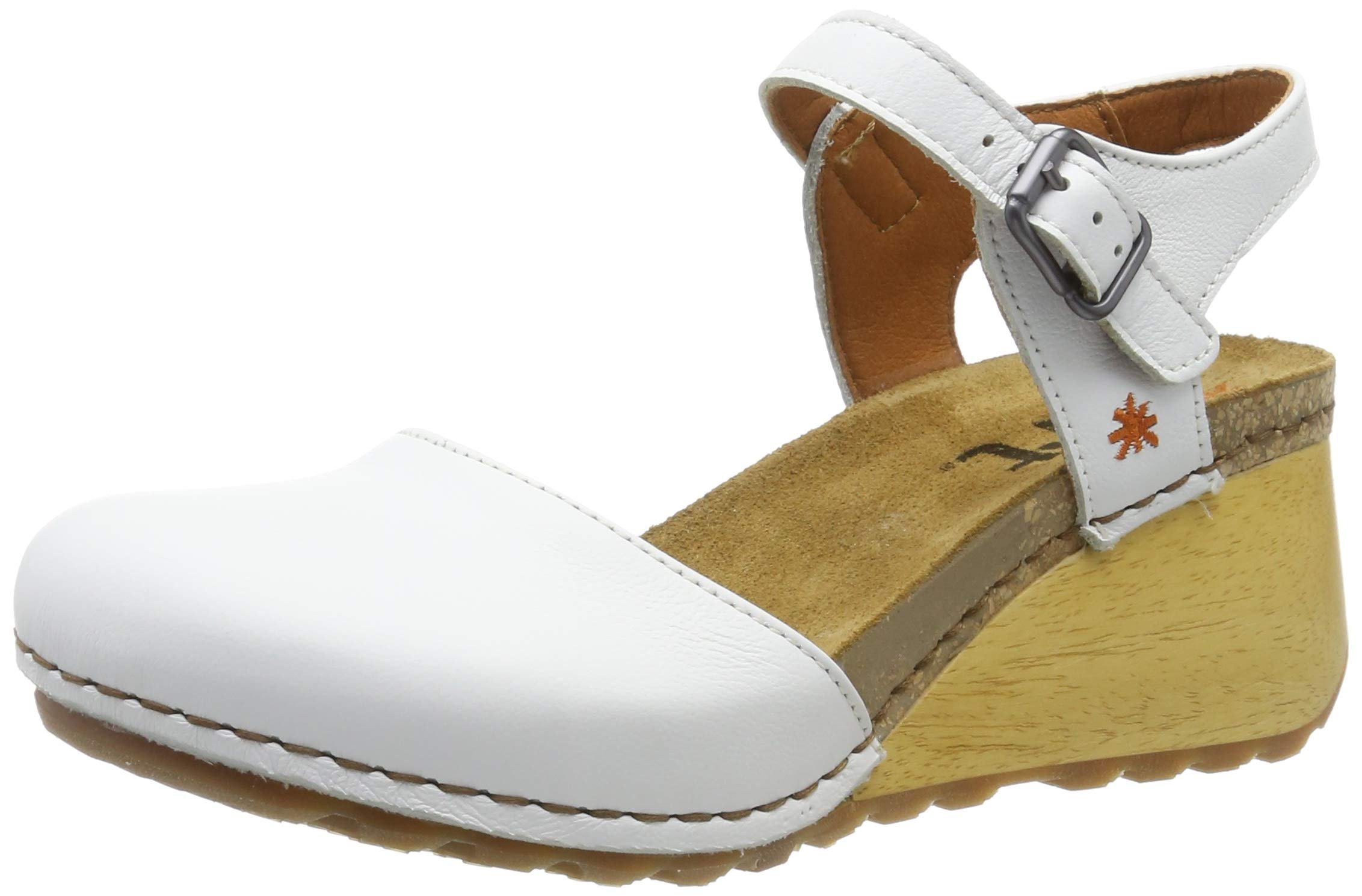 ART Borne sandali donna con chiusura retro zeppa legno