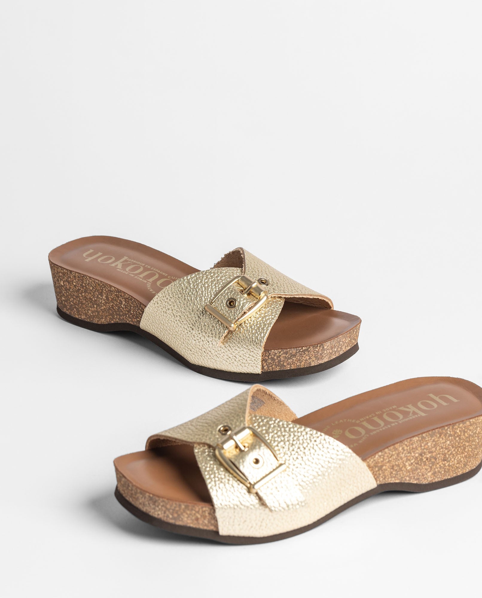 Yokono Bogo 260 sandali zeppa donna dorati
