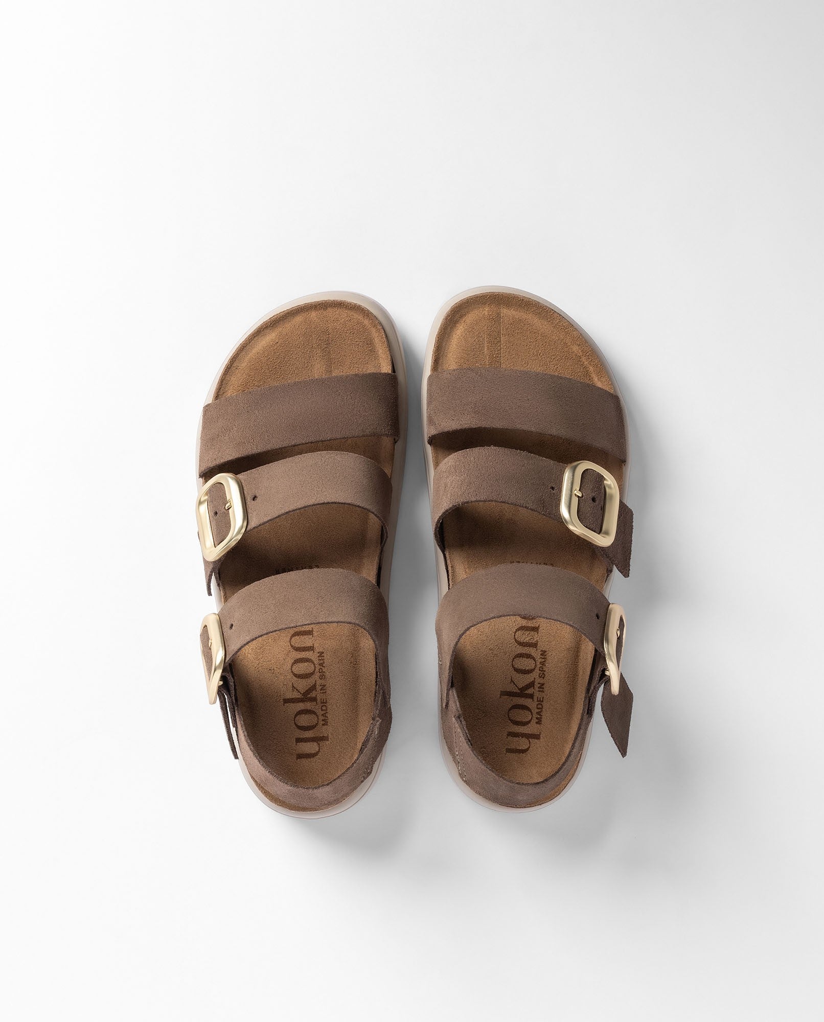 Yokono Tunez 127 sandali piattaforma marrone scuro in cuoio