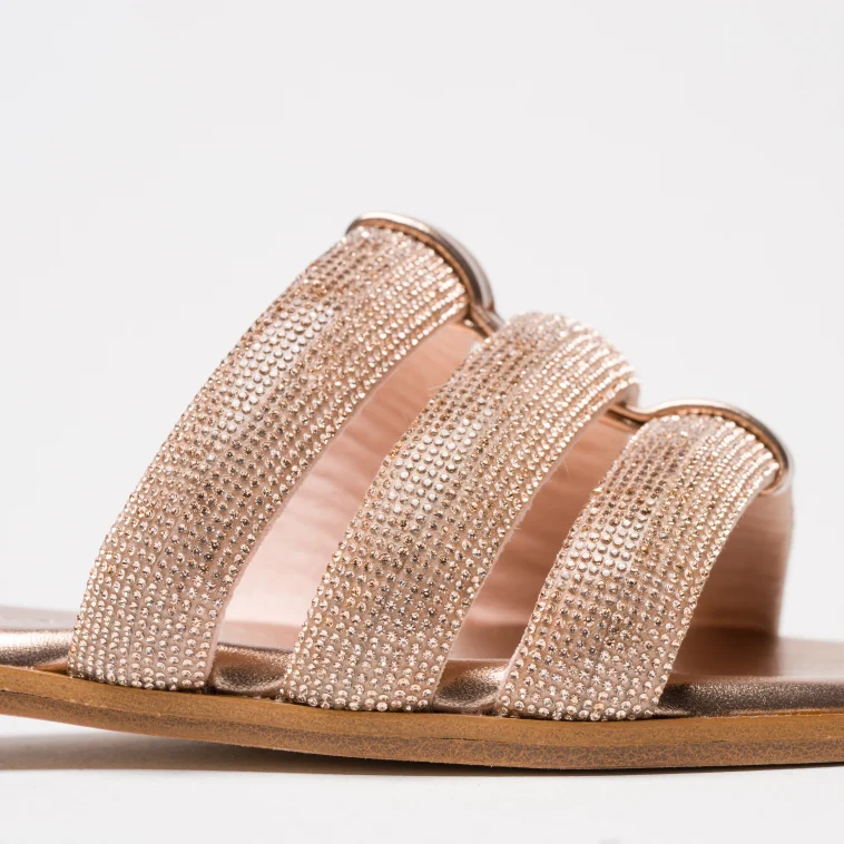 Pasquini Amalfi ciabatta beige con strass