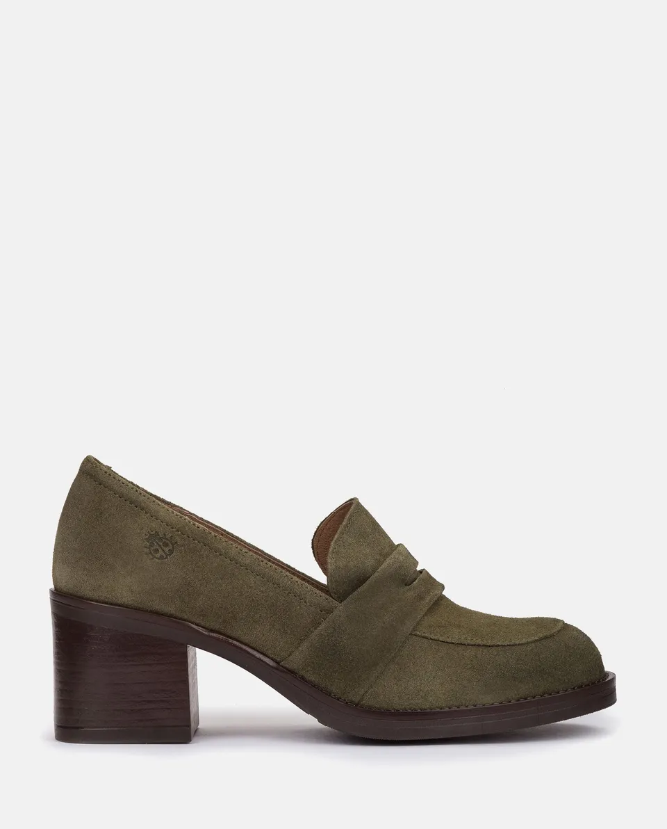 Yokono Landas-001 scarpe tacco verde pelle