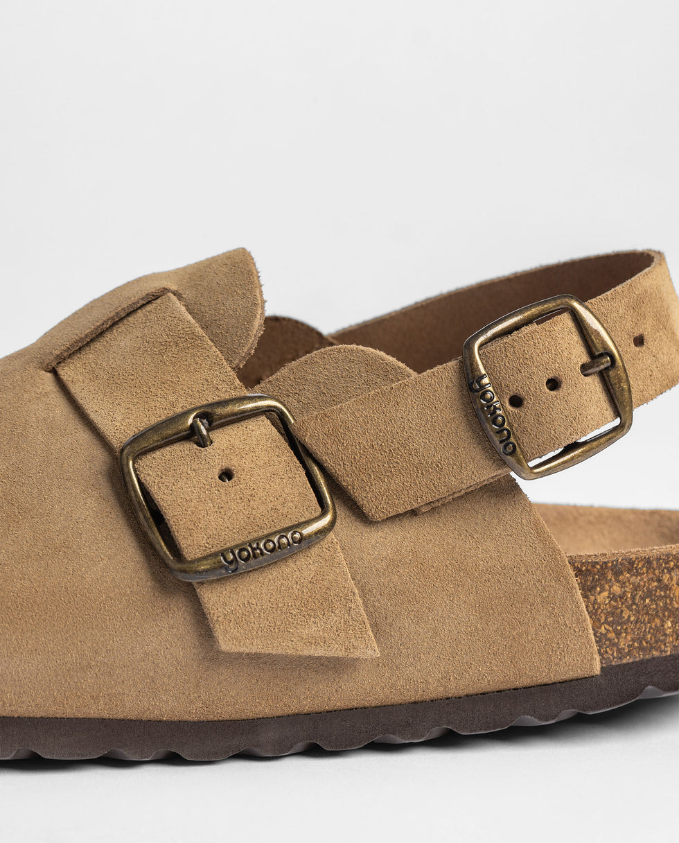 Yokono 600 clog donna beige con fibbia
