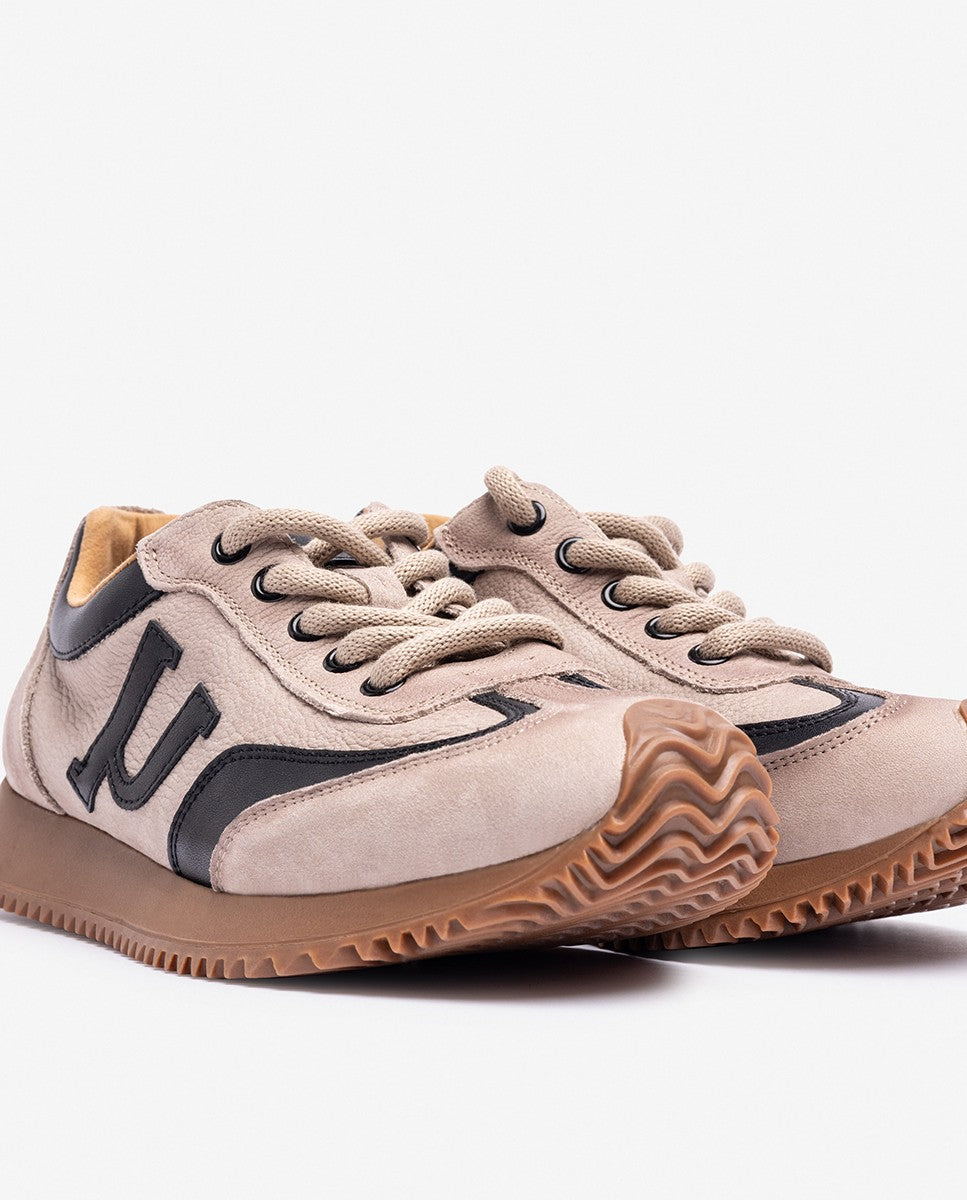 Yokono Guam-001 sneakers donna beige in pelle