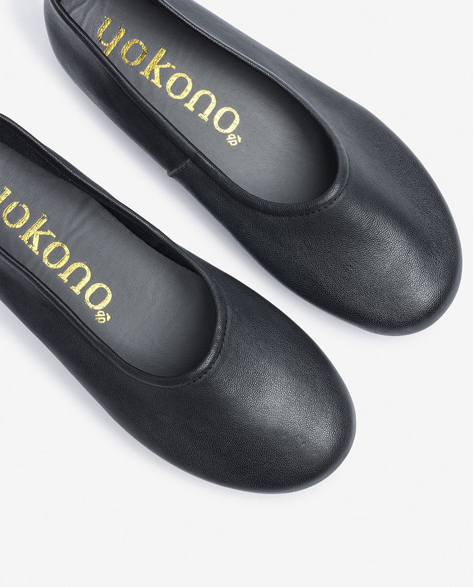 Yokono Tula-001 ballerine donna nere in pelle