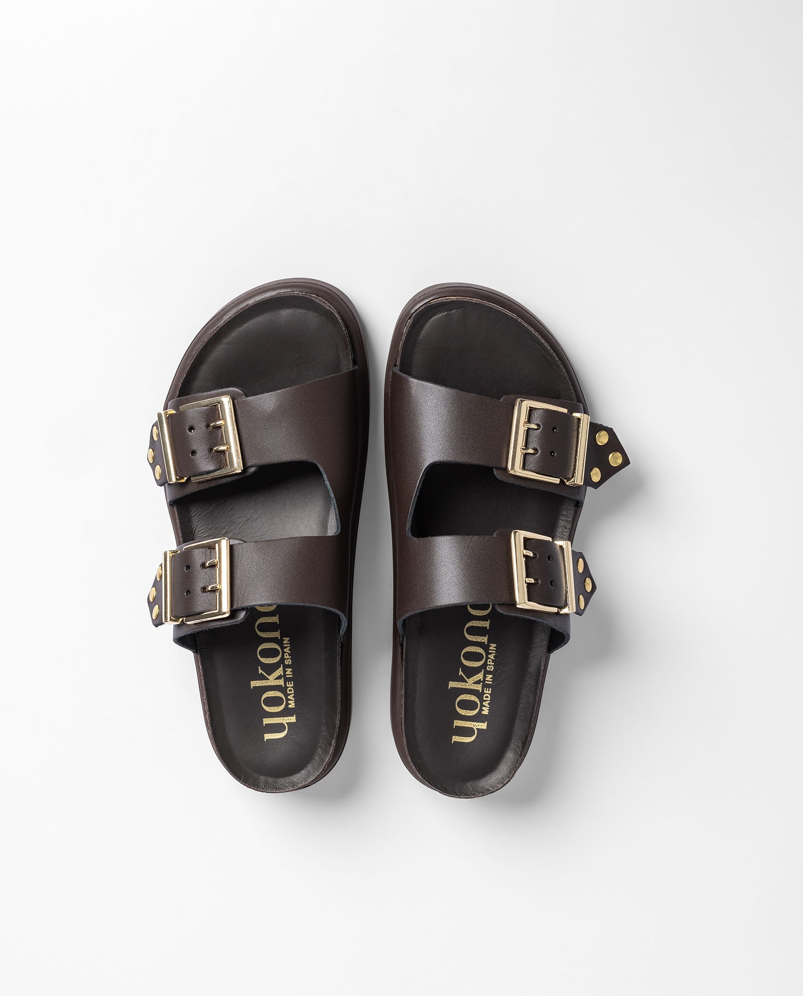 Yokono Tunez 262 sandali plateau marrone in cuoio