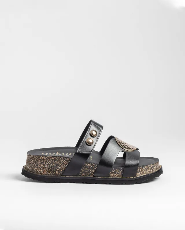 Yokono ALI-261 sandalo donna nero plateau sughero