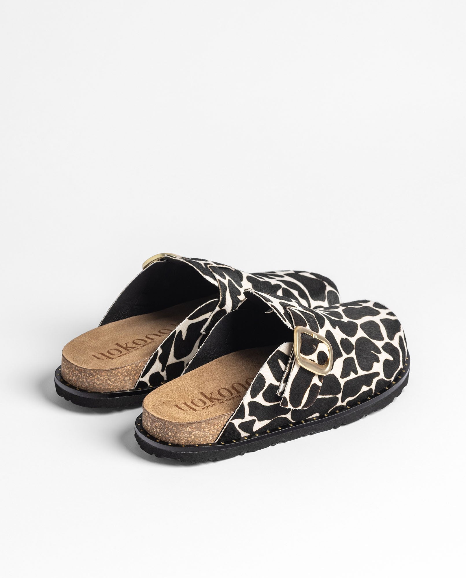 Yokono Bolus 599 zoccoli giraffa in pelle con fibbia