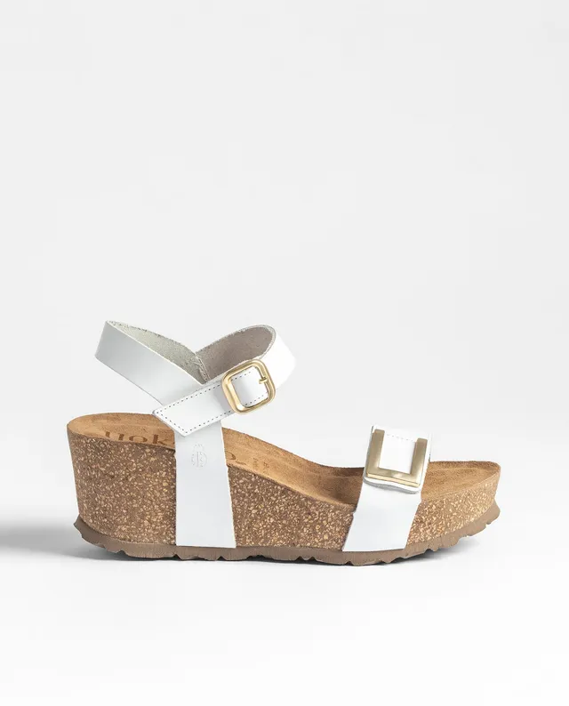 Yokono BARI-262 sandali con zeppa donna bianco sughero