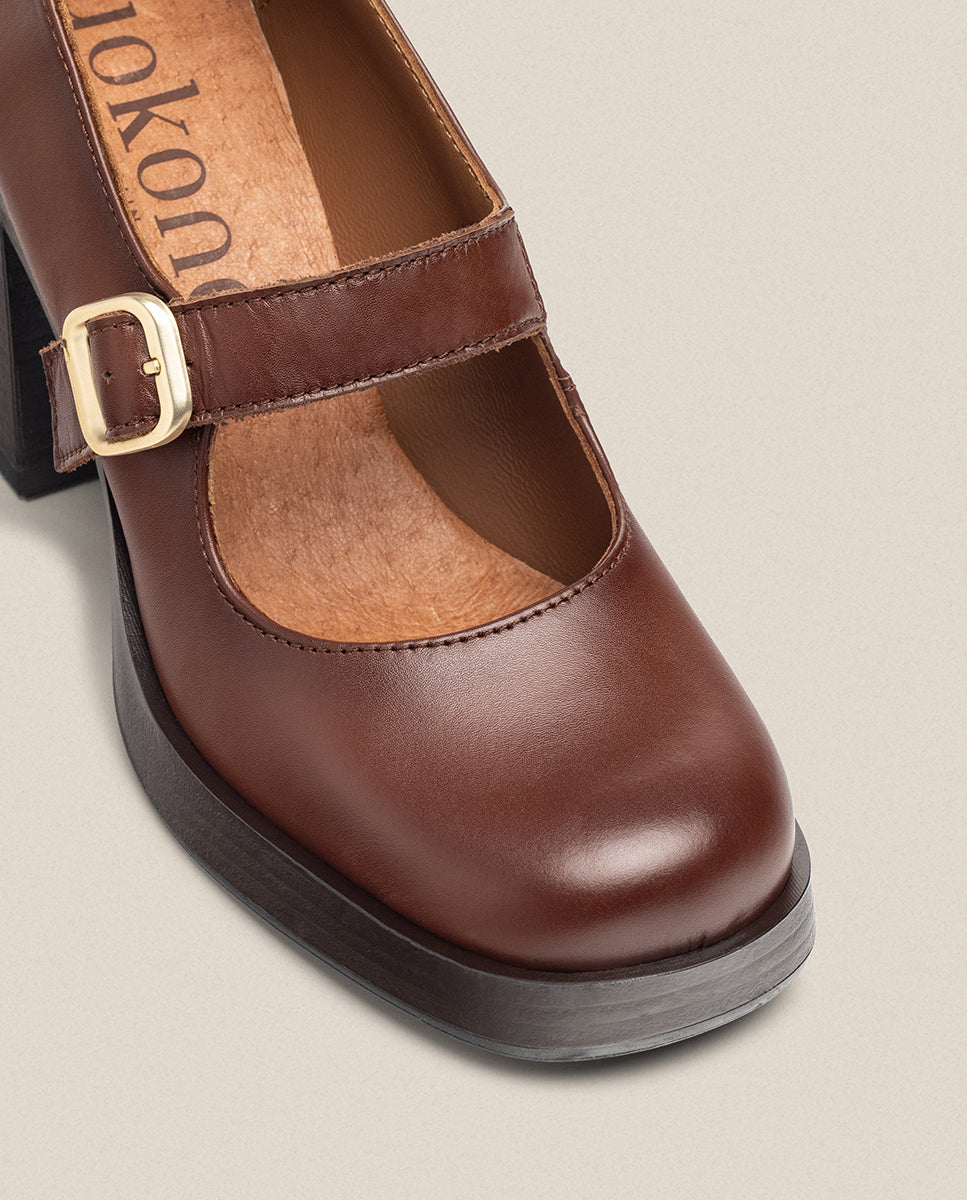 Yokono Kolin 10 scarpe tacco donna marrone