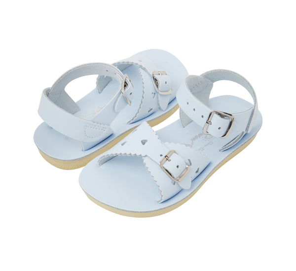 Salt-Water Sweetheart sandali azzurro bimba in cuoio