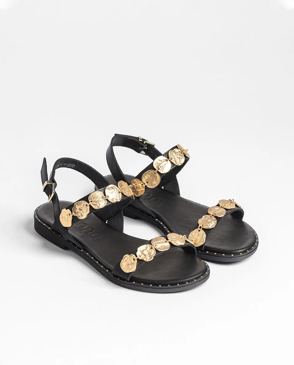Yokono Lara-271 sandali bassi donna nero in pelle