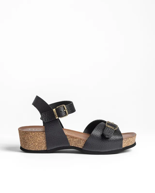 Yokono Bogo-263 sandali con zeppa neri in pelle