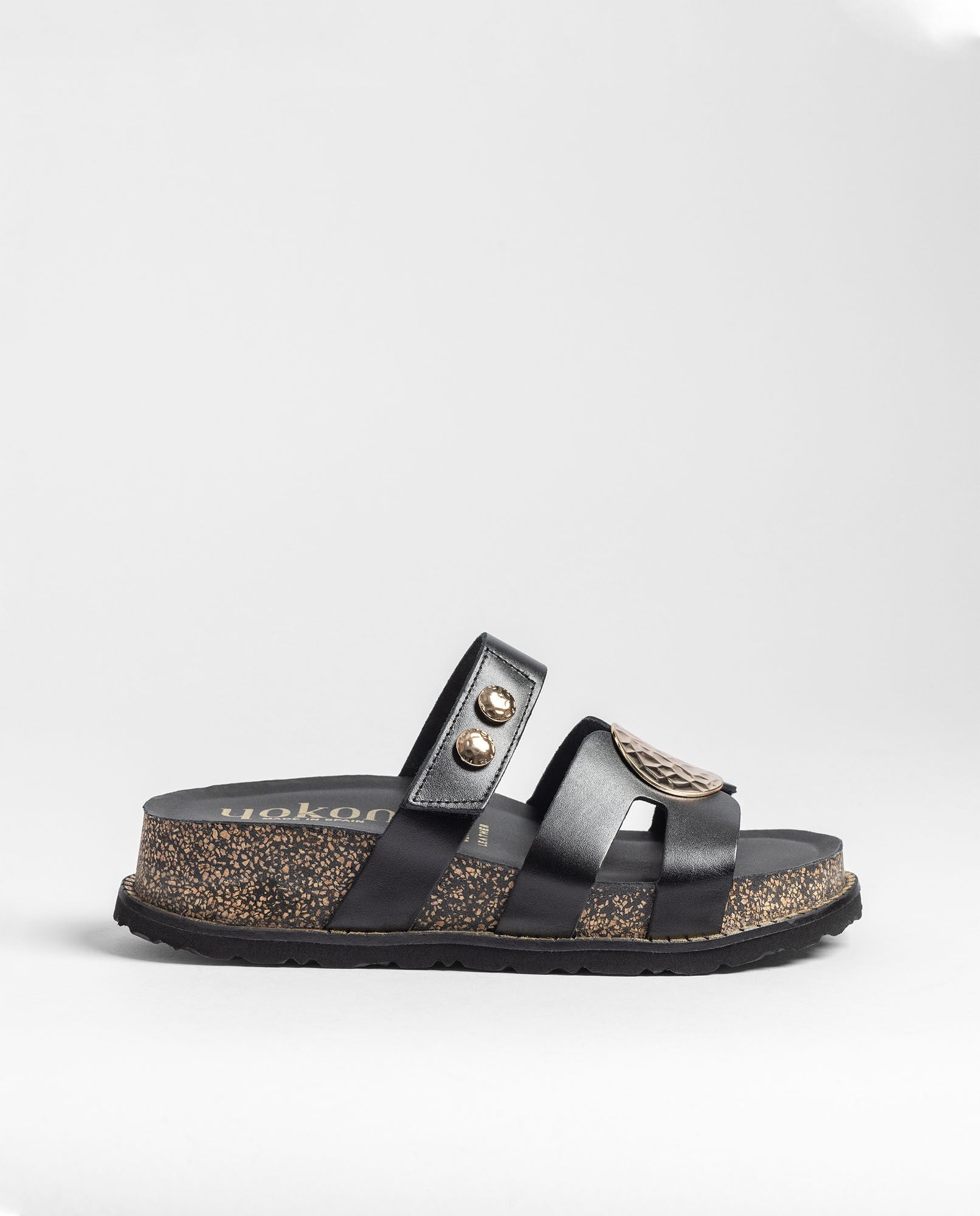Yokono ALI-261 sandalo donna nero plateau sughero