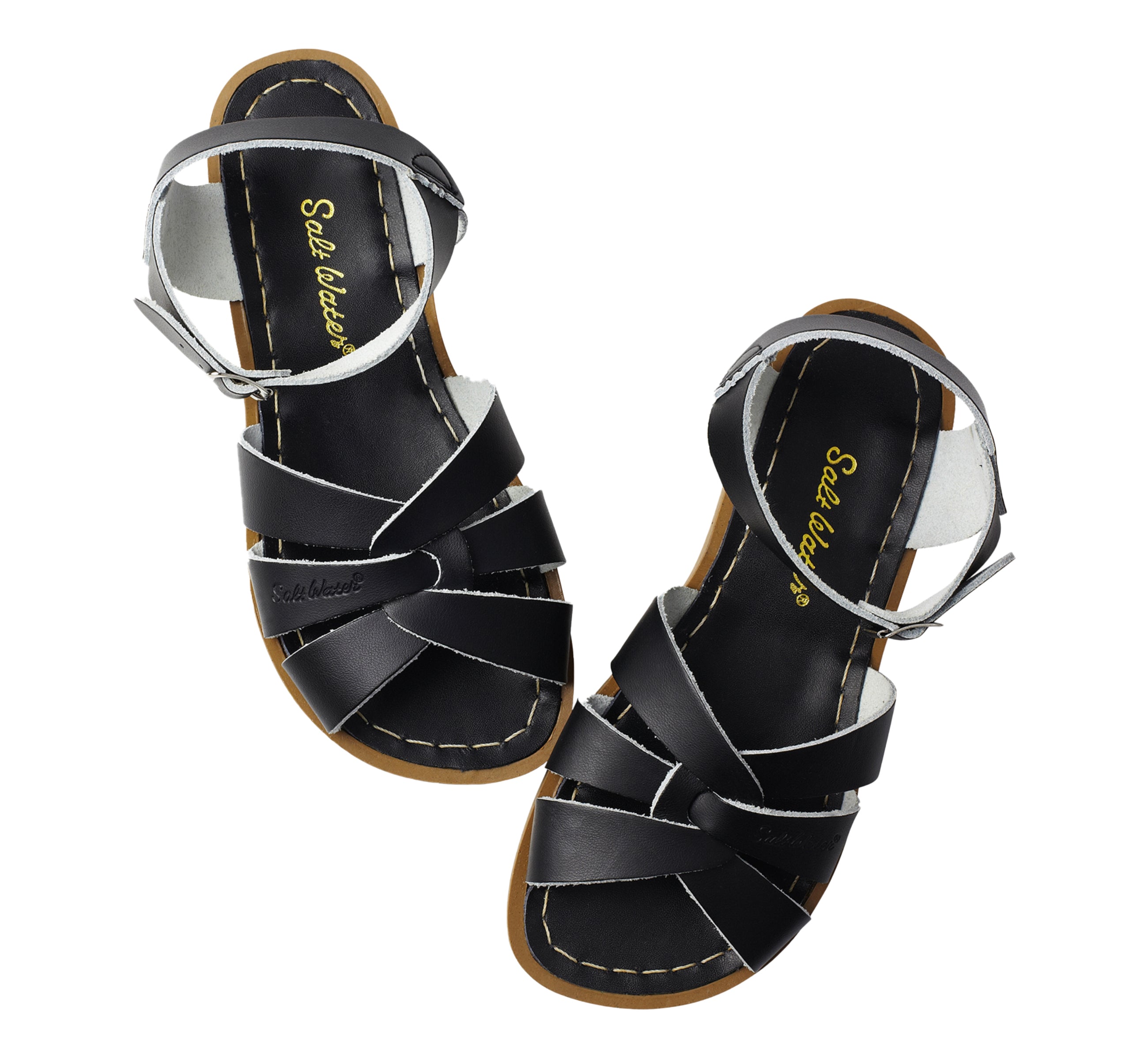 Salt-Water Original sandali donna neri in cuoio