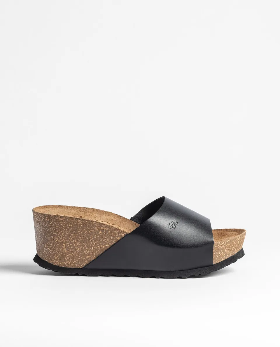 Yokono Bari-265 sandali zeppa donna nero sughero
