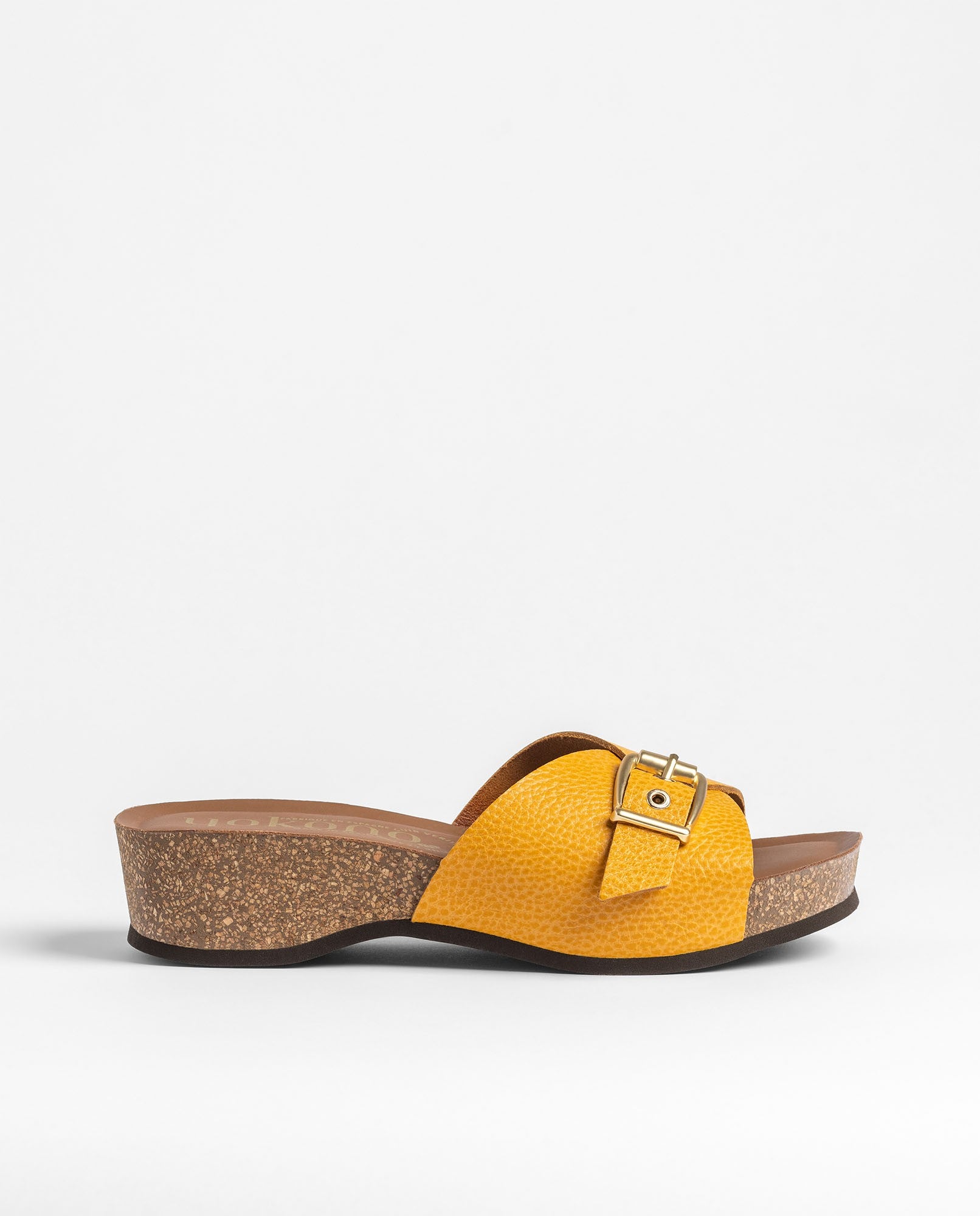 Yokono Bogo-260 sandali con zeppa arancioni in cuoio