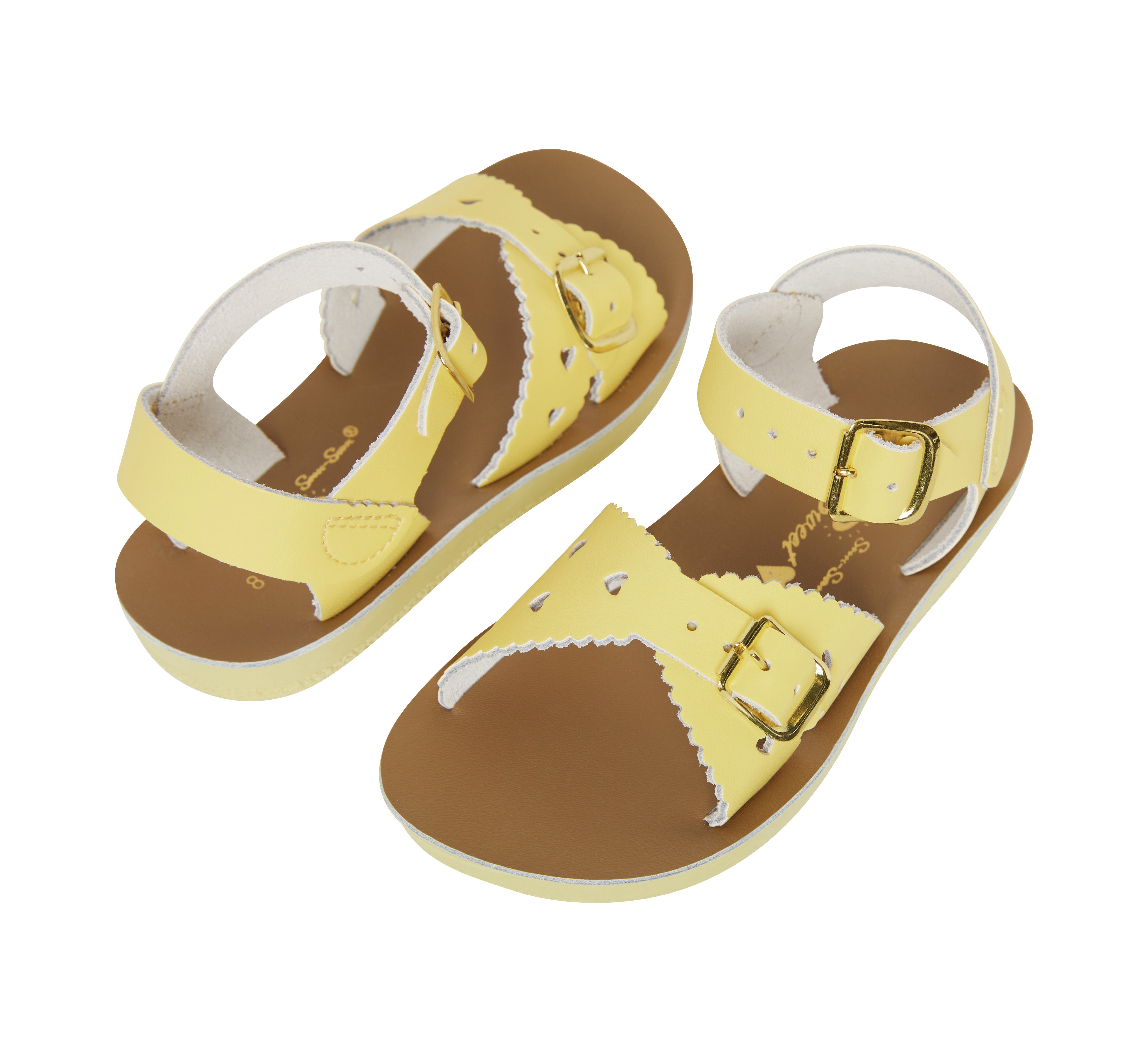 Salt-Water Sweetheart Butter Yellow sandali bimba cuoio