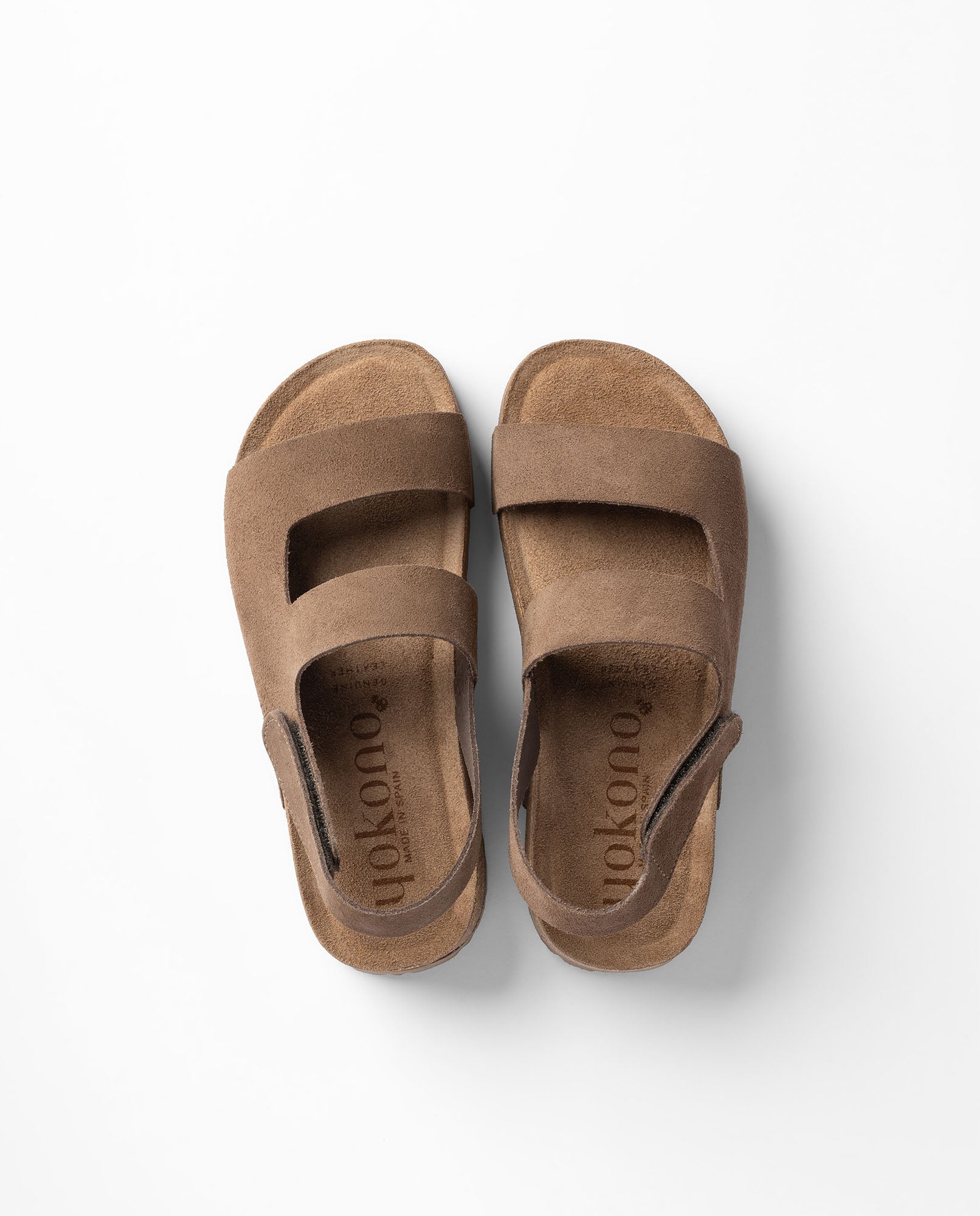 Yokono Wiwi-261 sandali plateau marrone in pelle con velcro