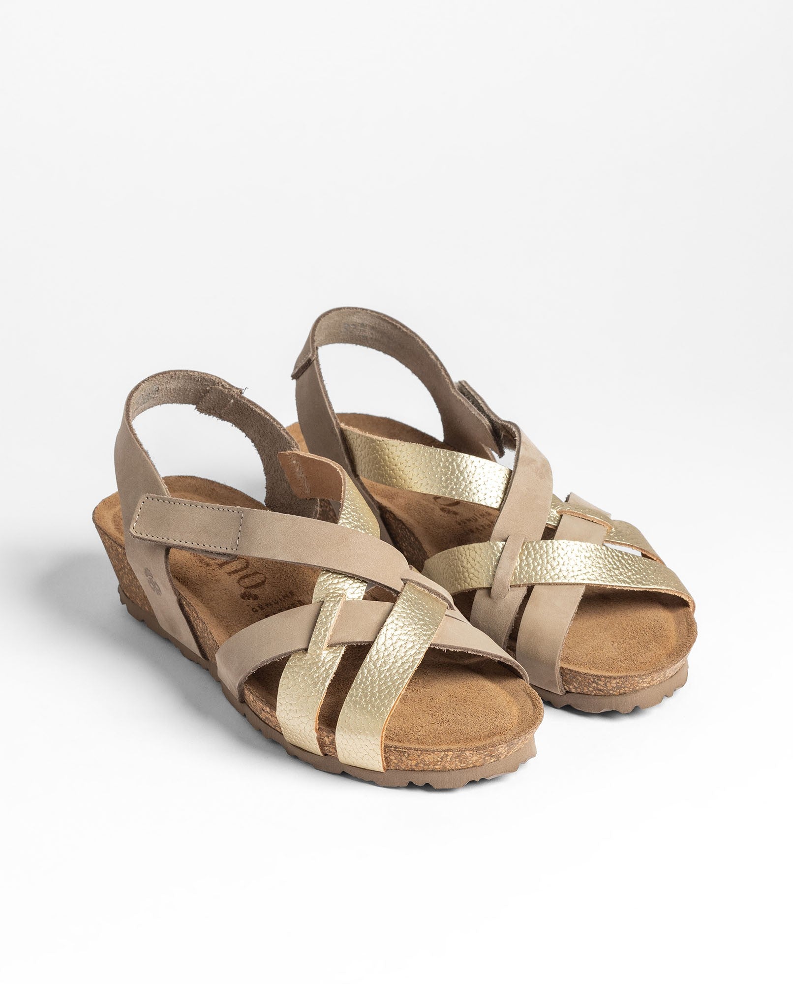 Yokono Monaco 263 sandali zeppa donna oro in pelle