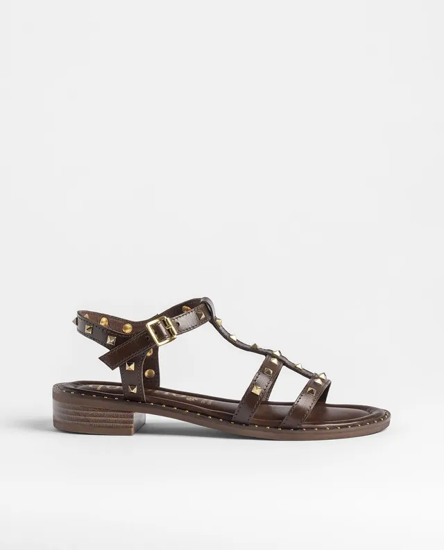 Yokono Dud-503 sandali con tacco marrone pelle