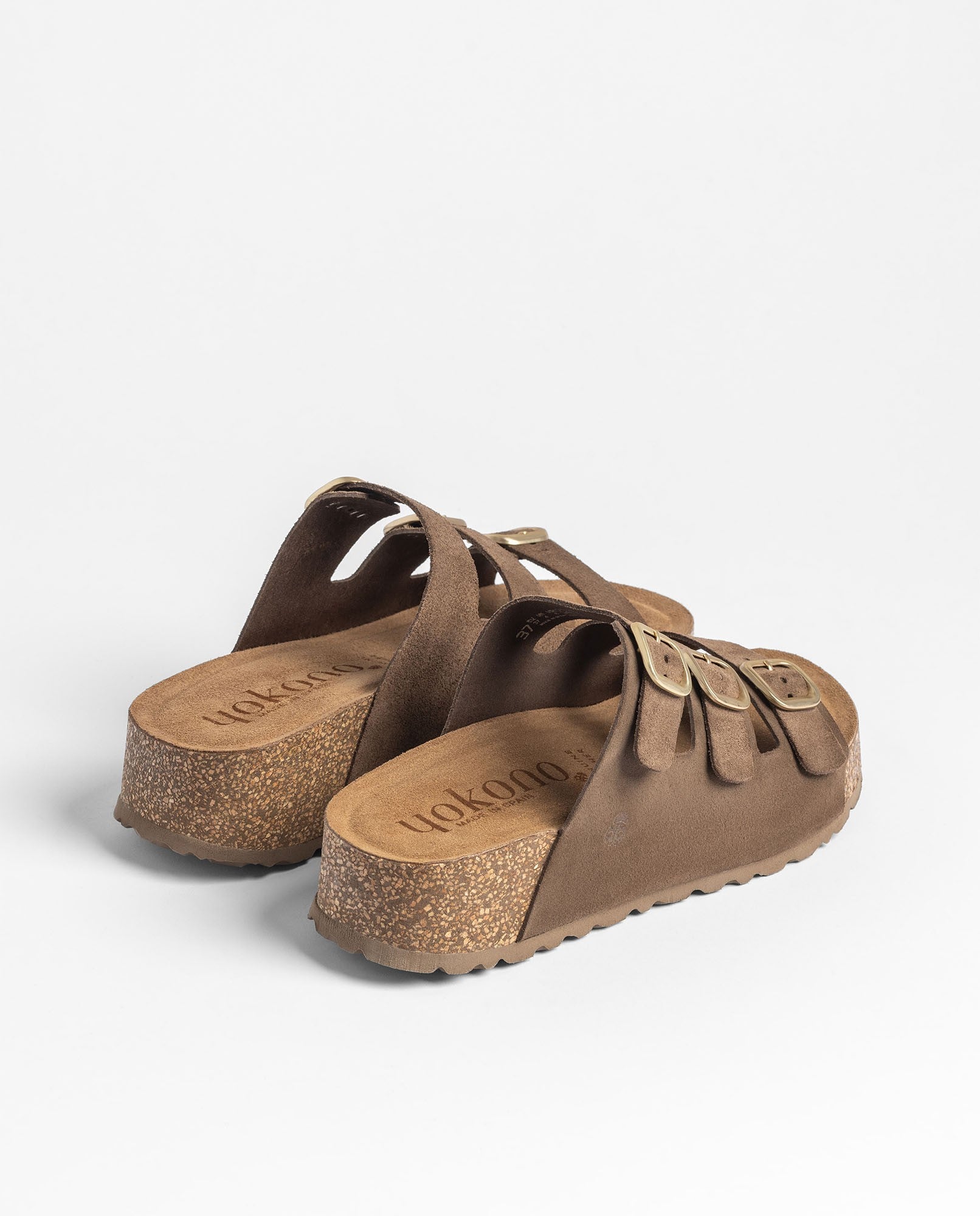 Yokono WIWI-263 sandali plateau marrone scuro pelle