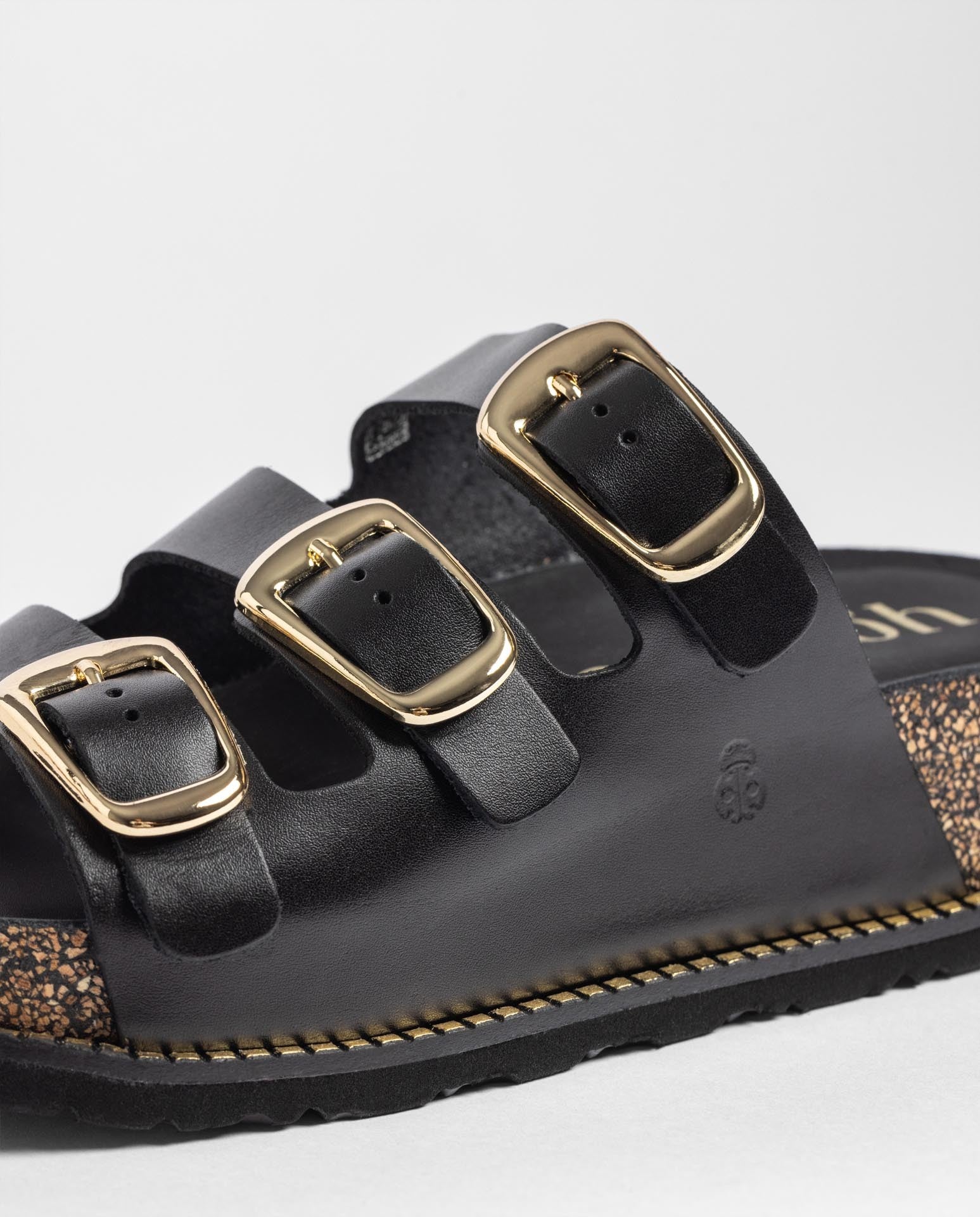 Yokono Ali 260 sandali plateau nero sughero con fibbie