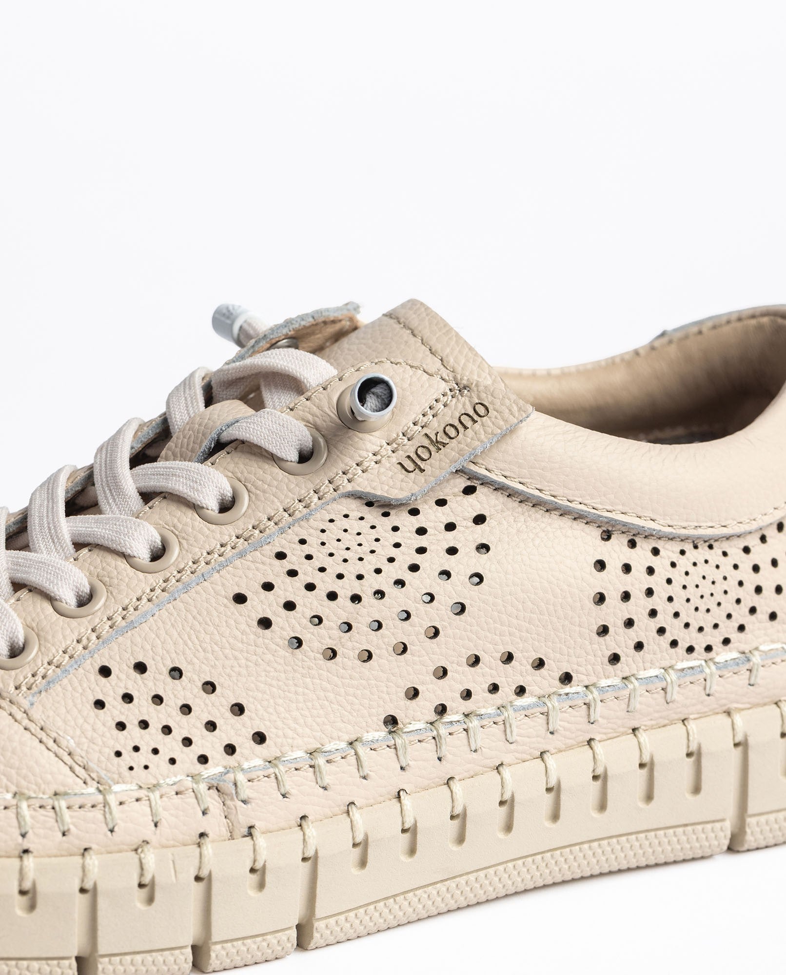Yokono Flow-100 sneakers donna beige traforate