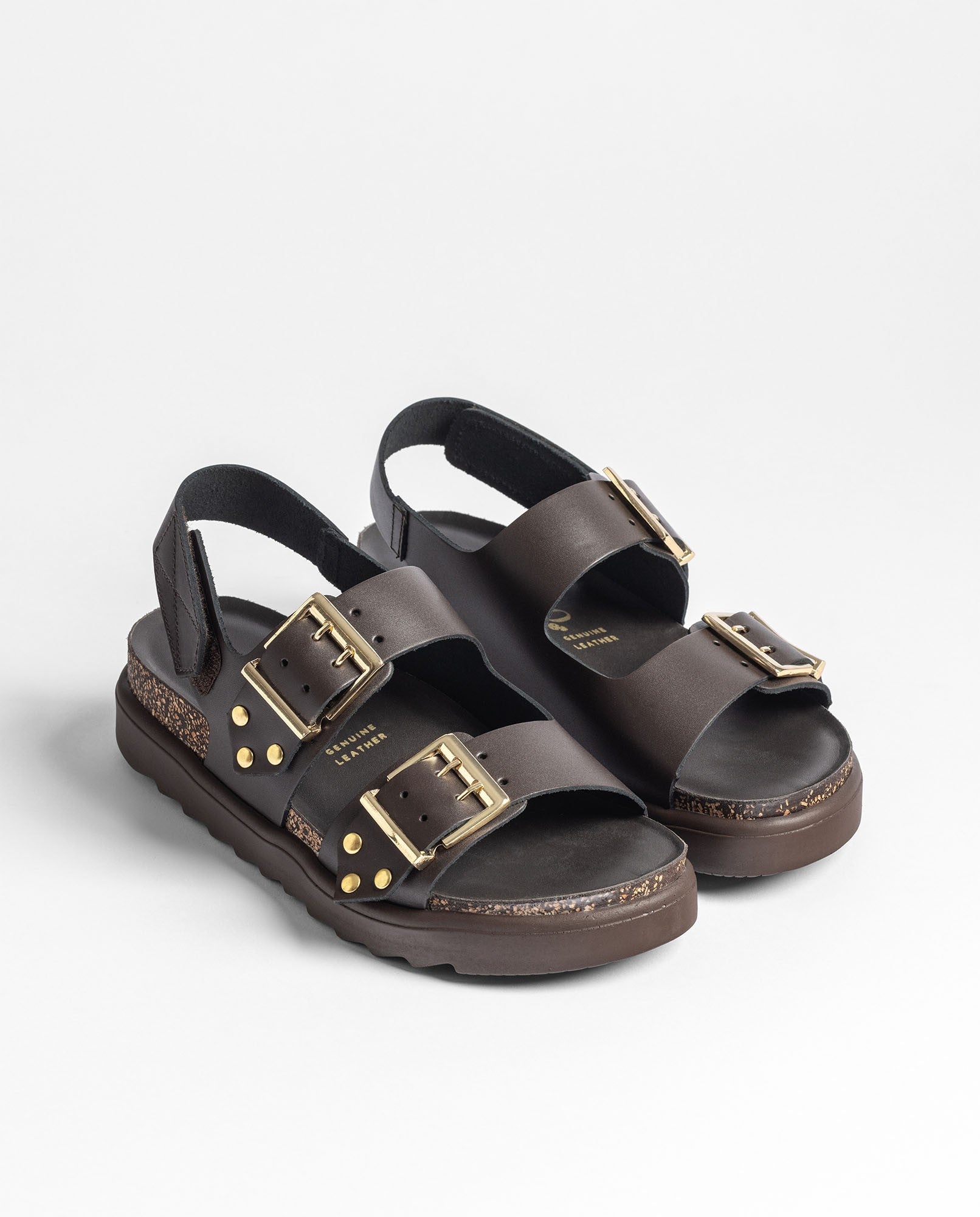 Yokono Tunez 261 sandali plateau marrone scuro pelle