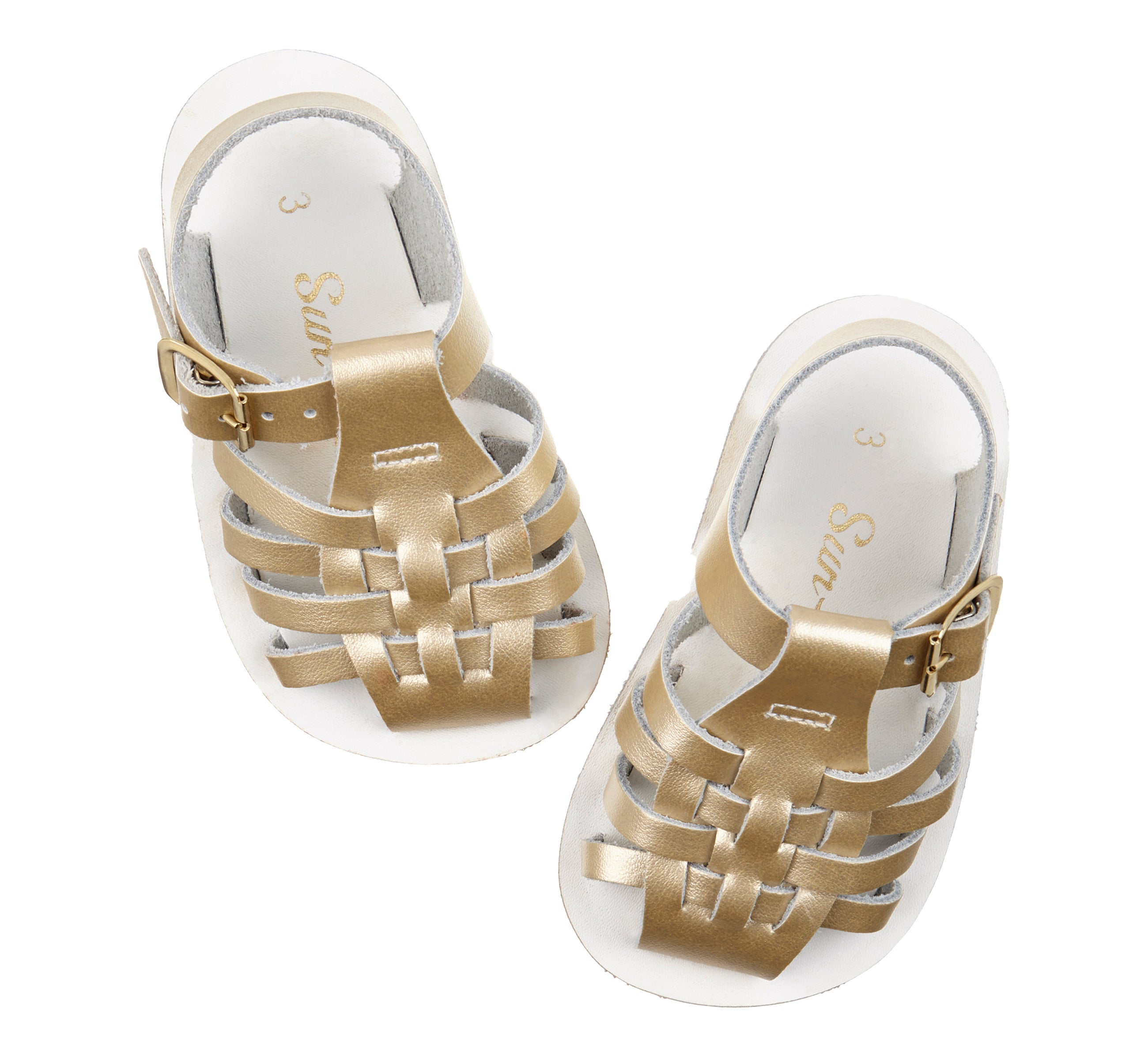 Salt-Water Sailor Gold sandali bimbo oro punta chiusa