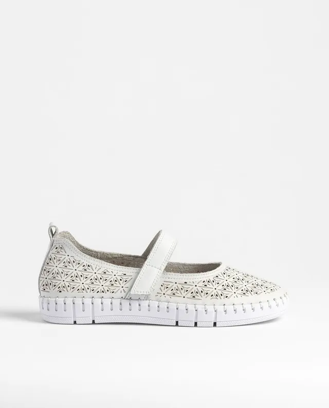 Yokono Flow-106 sneakers bianche in pelle traforata