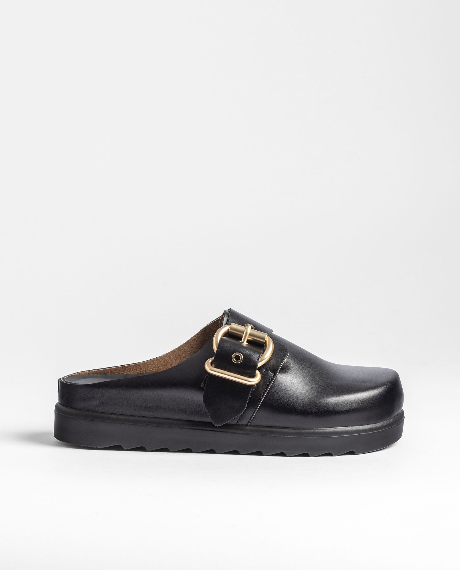 Yokono Tunez 249 zoccoli donna nero in pelle con fibbia