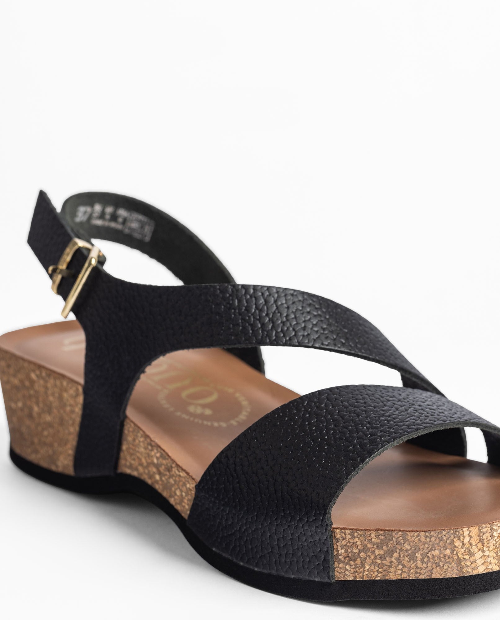 Yokono BOGO-264 sandali zeppa neri in pelle
