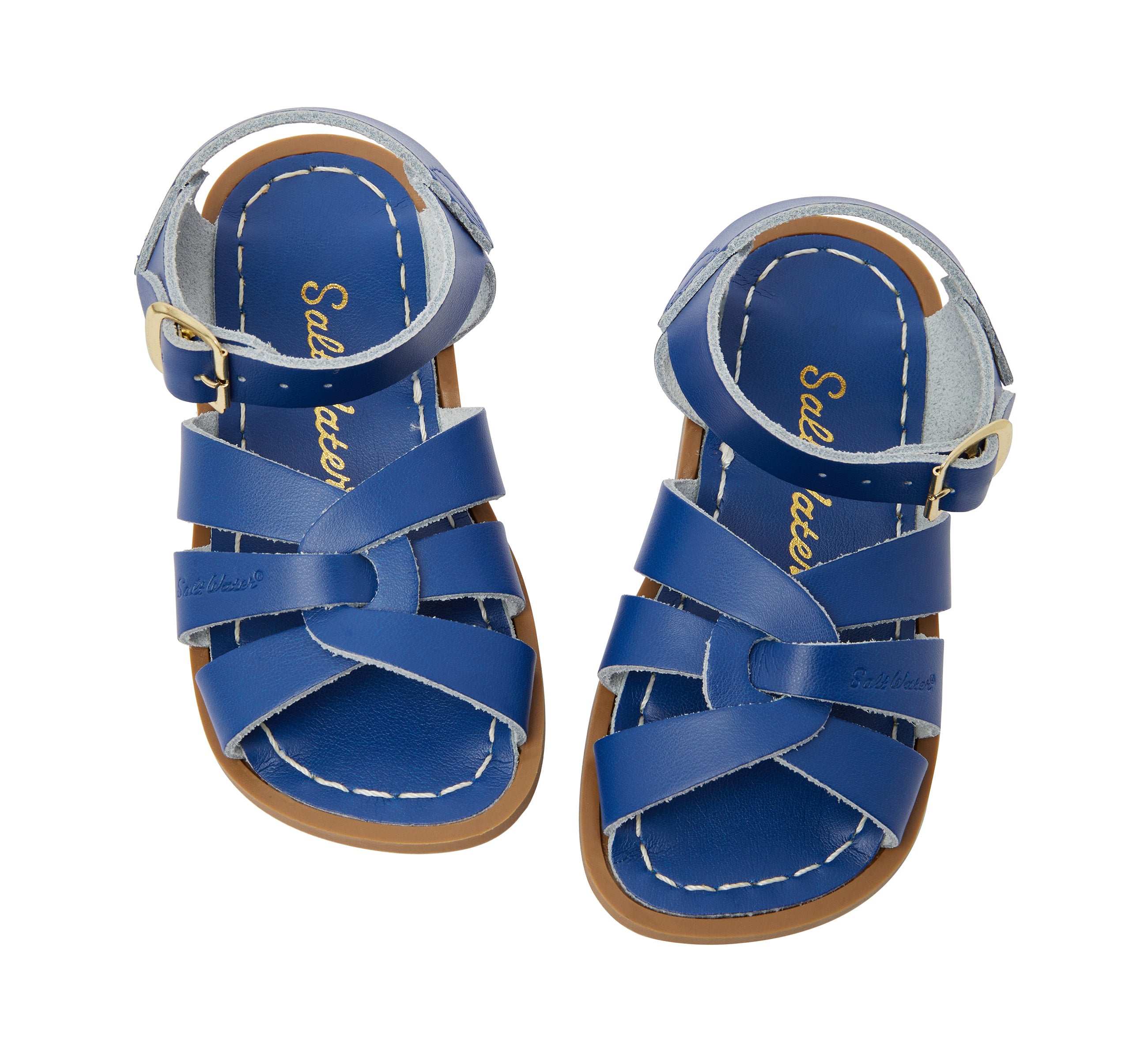 Salt-Water Original sandali bambino blu cobalto in cuoio
