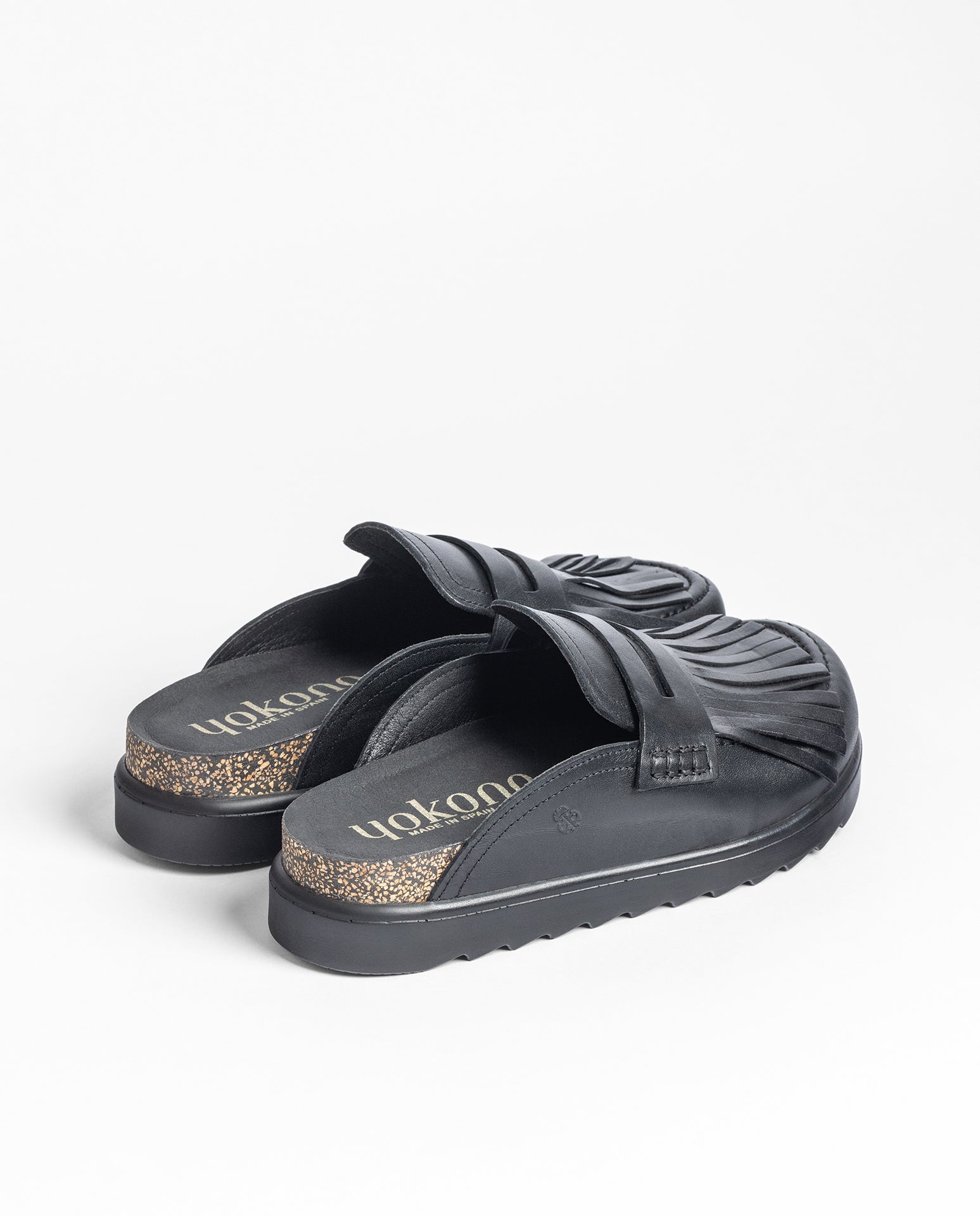 Yokono Tunez-656 zoccoli donna neri in pelle