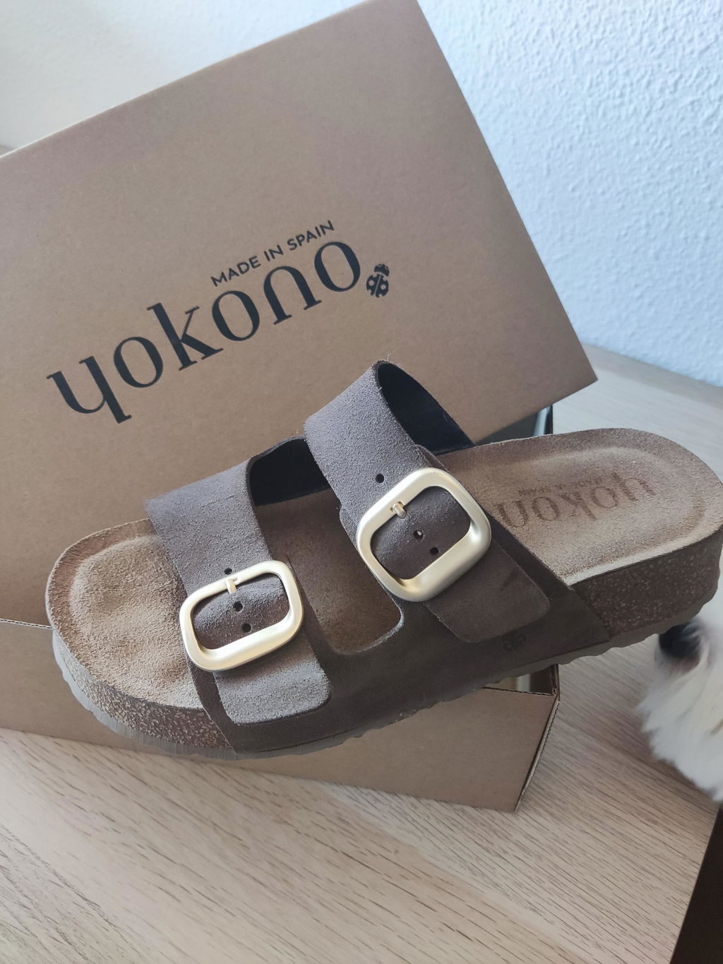 Yokono WIWI-003 sandalo plateau marrone scuro sughero