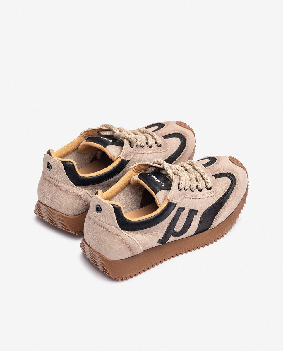 Yokono Guam-001 sneakers donna beige in pelle