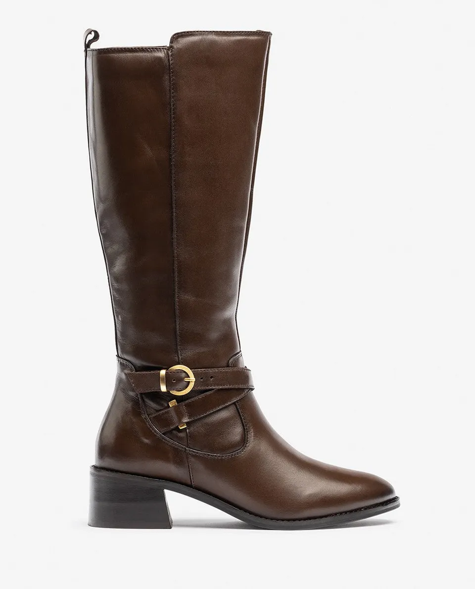 Yokono LOP-406 stivali donna marrone tacco 4 cm